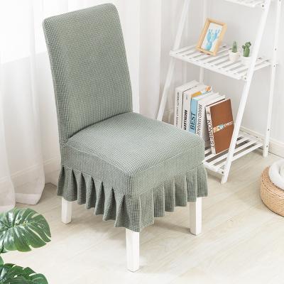 China Jacquard Stretch Dining Chair Cover Thickened Softness And Comfort Wedding Hotel Restaurant Stool Cover Dust Proof Home for sale