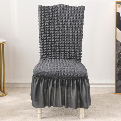 China European Super Soft Stretch Jacquard Cotton Seersucker Chair Cover For Banquet Seat Party Wedding Home Hotel Slipcover Chairs Decoration for sale