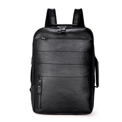 China PU Leather Shoulder Waterproof Backpack Men's Retro Business Casual Laptop Bags For Schoolbag Travel Sports for sale