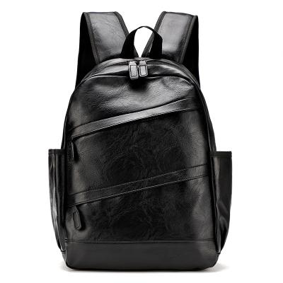 China Waterproof fashion men's simple vintage backpacks large capacity pu leather casual shoulder bag for teenager computer travel for sale