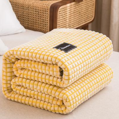 China Student Blanket Home Warm Teens Quilt Plaid Sofa Outdoor Comforter Children Single Winter Flannel Bedspread for sale