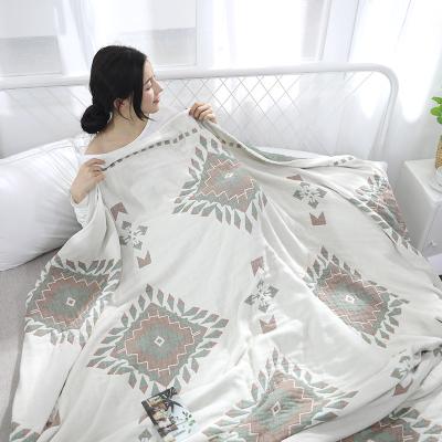 China Plaid Jacquard Cotton Towel Blanket For Adults Children Bedspread Bedding Soft Summer Comforter for sale