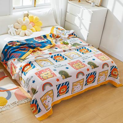 China Plaid Muslin Bedding Towel Blanket Summer Cool Quilt Bedding Kids Teens Bedspread Comforter Bedspreads for sale