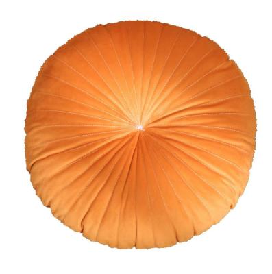 China Durable Multifunctional Solid Colors Velvet Pumpkin Pillow Back / Cushion Pillows Comfortable Round Breathable Stripe Back Cushions For Adult for sale