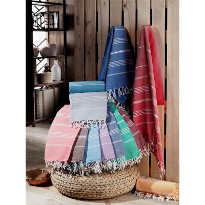 China Viable Stripe Beach Towel Turkish Pure Cotton Bath Towel With Tassels Spa Sauna Hammam Yoga Gym Shawl Scarf Yoga Pad Multifunctional for sale