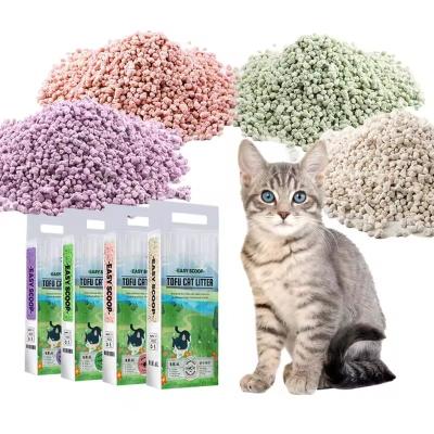 China Sustainable Factory Bulk custom Eco-Friendly Custom  A-grade natural Peach Scented Odor Control and Biodegradable 2.0 mm  tofu Cat Litter for sale