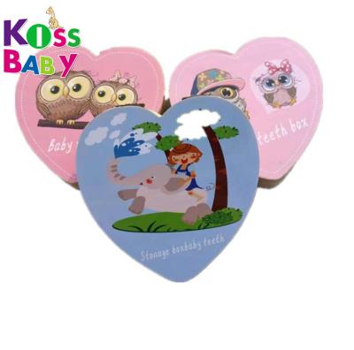 China LOVE Heart Portugues Italy Kids Tooth Box Organizer English-Dutch Wooden Baby Saving Milk Teeth Storage Owl /Elephant Keepsake LOVE Heart Italy for sale