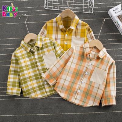 China Breathable Toddler Girl Clothing 3 Color Options Long Sleeve Plaid Shirts For Kids for sale