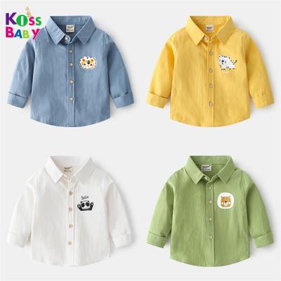 China Breathable Baby Boy Shirts Long Sleeve Boy Jacket Style Cotton Shirts Autumn New Fashion Children Clothes for sale