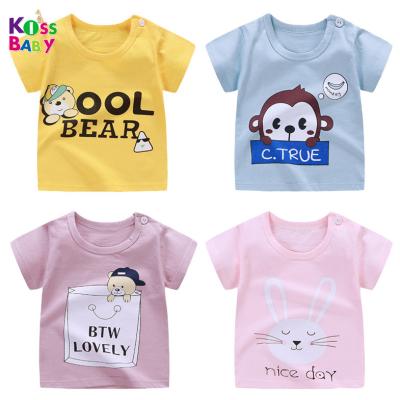 China Breathable Summer New Cotton Cartoon T-shirt Children's Short Sleeve T-shirt Korean Version for sale