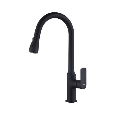 중국 Factory Price Modern Gooseneck Kitchen Faucet Water Mixers Lead Free Brass Hign Pressure Pull Out Sprayer Single Handle Wash Sink Faucet 판매용