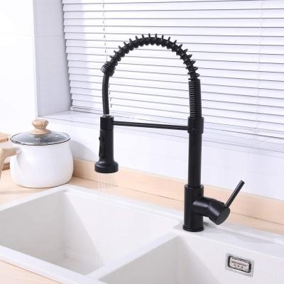 China Matte Black North American Modern Pull Out Pull Down Sprayer Kitchen Faucet Faucet in Matte Black à venda