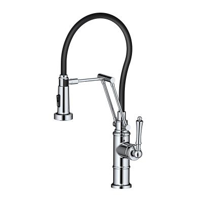 China Empolo Chrome Modern Black Gold Pull Down Silicone Kitchen Shower Splash Kitchen Kichen Faucet Sink en venta