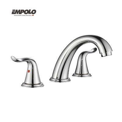 China Modern 3 Hole Faucet Manufactures Brass Hand Wash Room Basin Snk Water Taps Mixers Taps Bathroom for sale