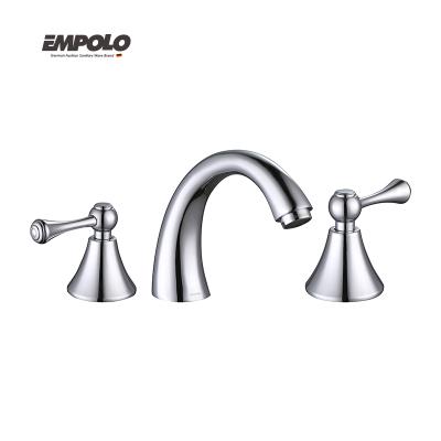 Chine Modern American High Quality Brass Counter Basin Sink Taps OEM 3 Hole Widespread Bathroom Faucet à vendre