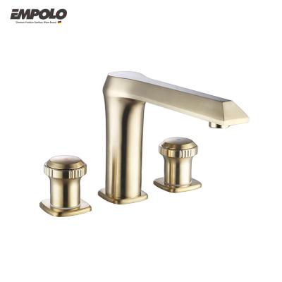 China Modern Luxury Waterfall Waterfall Design Bathroom Sink Water Tap Toilet Faucet 3 Holes Brass Commercial Basin for sale