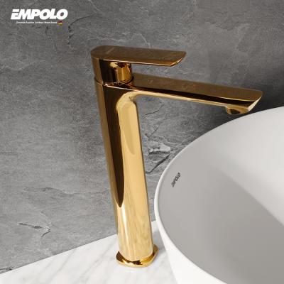 China Modern Manufacturer Brass Color Basin Sink Water Taps Mixer Taps Bathroom Faucet Custom Made for sale