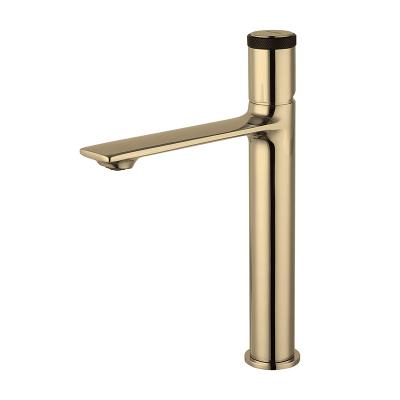 中国 Modern Round High Top Sink Single Handle Hot And Cold Water Mixer Bathroom Basin Faucet 販売のため