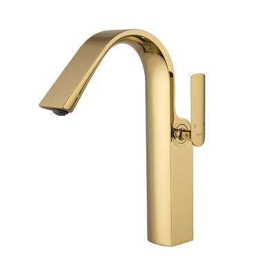 China Empolo Factory Gold Supplier Gooseneck Modern Water Basin Faucet Single Hole Proliferating Basin Faucet Te koop