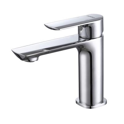 China Modern Deck Mounted Single Handle Copper Faucet Mixer Taps Single Handle Bathroom Faucet For Wash Basin Te koop