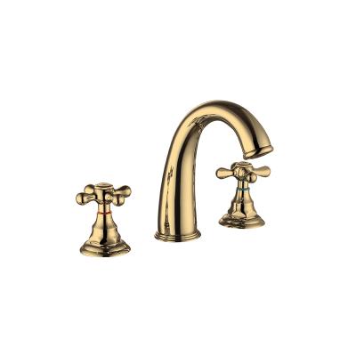 China Gold Polished Metered Faucets Bathroom Sink Basin Faucets Hot And Cold Adjustable Basin Faucet Mixer Water Faucet Health Brass Faucet for sale