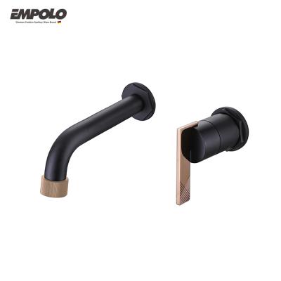 China Black And Gold Modern Wall Mounted Water Mount Wall Faucet Basin Faucet In Basin Faucet for sale