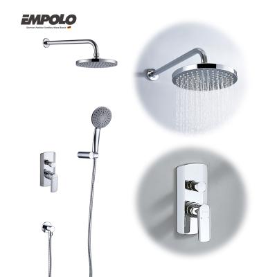 China Without Slide Bar Kaiping UPC Full Brass Shower Mixer Taps Chrome Shower System Wall Mounted for sale