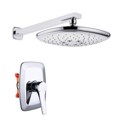 China Without Sliding Bar Luxurious Hidden In The Wall Mounted Brass Shower Bath Mixer Shower System Bathroom Faucet for sale