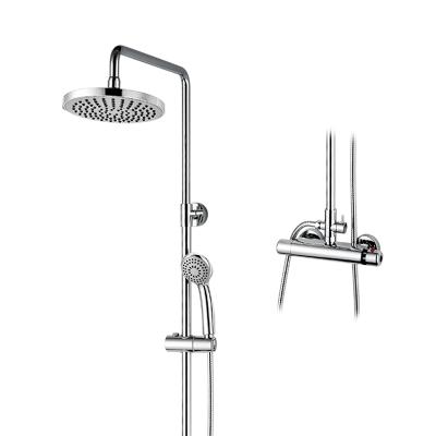 Cina With Sliding Bar Traditional Chrome Thermostatic Bar Bath Exposed Brass Shower Water Mixer Tap Set in vendita