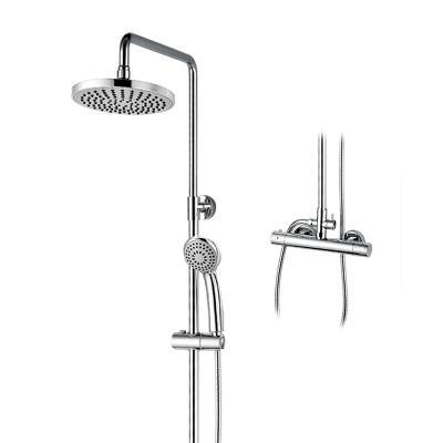 Cina With Sliding Bar Empolo Bathroom Surface Mounted 2 Way Exposed Brass Chrome Shower Column Shower Column Water Mixer Tap Faucet Set Bar Bath in vendita