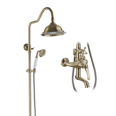 China With Sliding Bar UK Style Modern Exposed Brass Cartridge Wras Mixer Shower Complete Set for sale