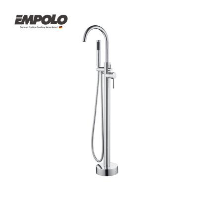 China Floor Mounted Sliding Bar UPC Tub Filler Faucet And Handheld Shower Floor Standing Bath Faucet for sale