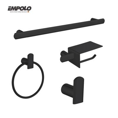 China Viable Unique Brass Bathroom Accessories Set Bathroom Accessories Fittings Room Fittings Black Bath Matte à venda