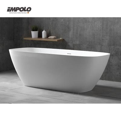 China Resin Seamless Joint High End Solid Outdoor Artificial Adult Oval Stone Project Hotel Freestanding Bathtubs zu verkaufen