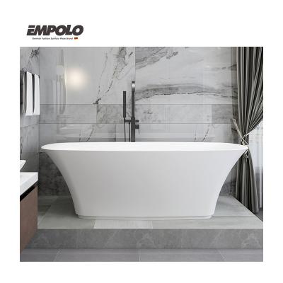 China Custom Made Matte White Solid Outdoor Bath Stone Resin Stone Resin Freestanding Tub Joint Seamless for sale