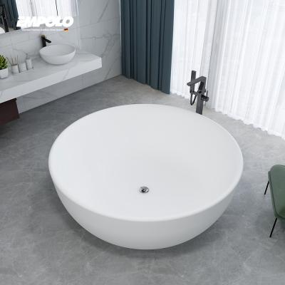 China Freestanding Artificial Stone Bathtub Elegantly Shaped Seamless Common Modern cUPC Certified Backrest Bathroom Solid Outdoor Bathtub for sale