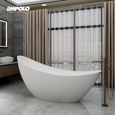 China Seamless Joint Custom Printed Indoor Artificial Stone Soaking Indoor High Quality Hotel Freestanding Bathtubs for sale