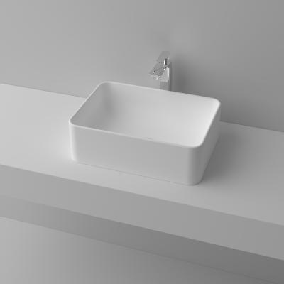 China Luxury Rectangular Solid Outdoor Resin Wash Hand Basin Sink Special Bathroom Easy Clean for sale