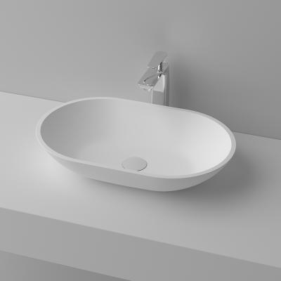 China Easy Clean Fashionable Project Solid Surface Under Mount Rectangular Bathroom Basin Sink for sale