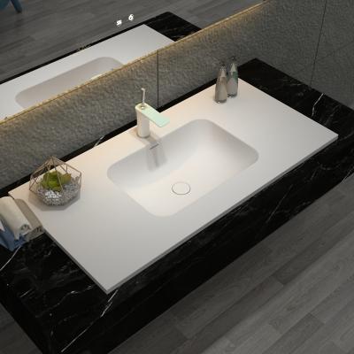 China New Design Easy Clean Luxury Cabinet Top Solid Matte Stone Bathroom Basin Outdoor Sink for sale