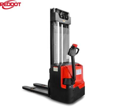 China Heavy Duty Battery Operated Full Pile Reddot Electric Pallet Stacker With AC Pulling System for sale