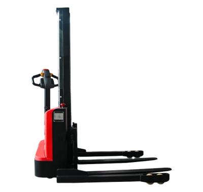 China Reddot Economical 1500kg Capacity Pallet Jack Stacker Electric Mini Stacker Machine With Adjustable Wide Leg for sale