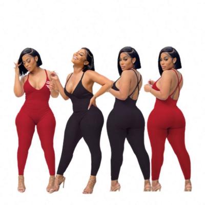 China Newest Design Bodycon Pants Anti-pilling Sexy Rompers Jumpsuit One Piece Sexy Women Backless Overalls For Women for sale