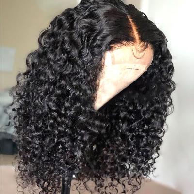 China Raw Color Women Remy Hair Lace Wigs For Virgin Wave Wig Short Bob Wigs Human Hair Transparent Full Lace Curly Wig Wholesale Closure for sale