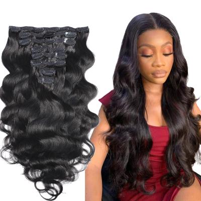 China All Natural Black 7pc 10pc Per Set African Curly Curly Clip In 100% Virgin Hair Extensions 4A 4C Afro Curly Hair Clip-ins for sale