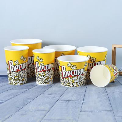 China Global Package Factory Disposable Popcorn Bucket Exceeds Fiber Bucket Specifications And Can Be Customized Popcorn Disposable Paper Cup for sale