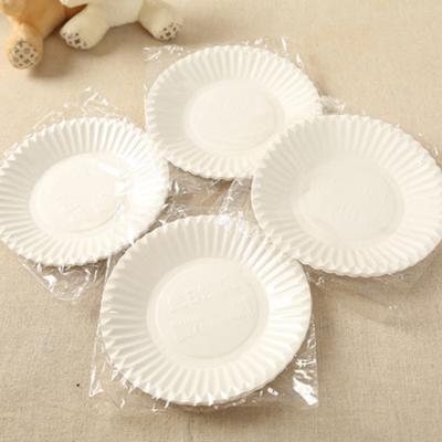 China 8 Inch Disposable White Paper Tray Paper Cake Food Tableware Painting Tray Early Education Food Tableware for sale