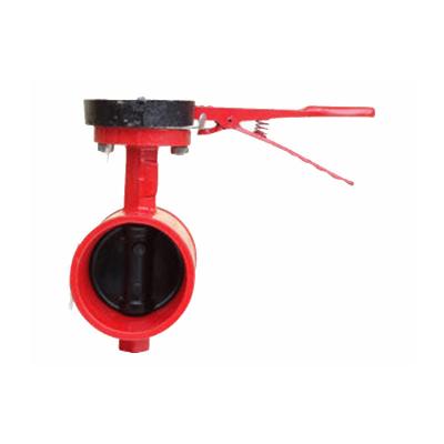 China Factory direct sale general fire fighting ditch signal butterfly valve with handle/gear worm for sale