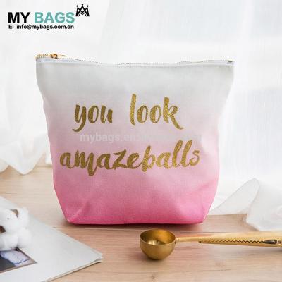 China Eco-Friendly Recycle Gifts Cotton Canvas Quality Makeup Design Beauty Reusable Promotional Customized Customized Personalized Cosmetic Bag Big Gifts Cotton Canvas for sale