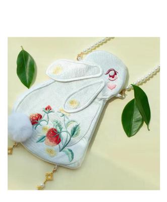 China Fashion Children Gifts Rabbit Bag Chinese Easter Bunny Cross - Body Bag With Embroidery for sale